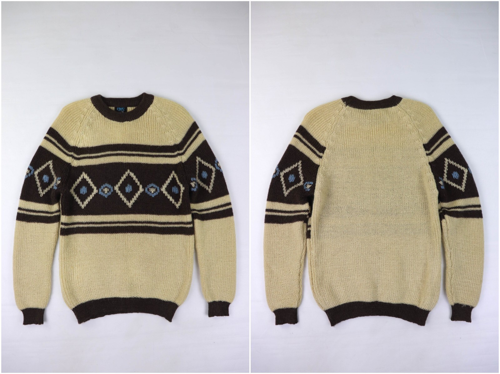 Women's 70s Vintage USSR Beige/Brown Abstract Graphics Women's 70s Vintage USSR Beige/Brown Abstract Graphics