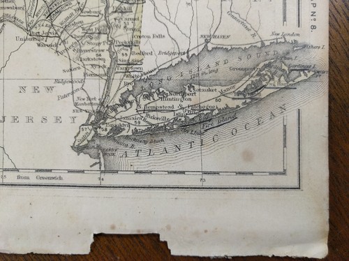 1875 NEW YORK Map MCNALLY Old Antique Historical ALBANY YONKERS SCARSDALE MAPZ