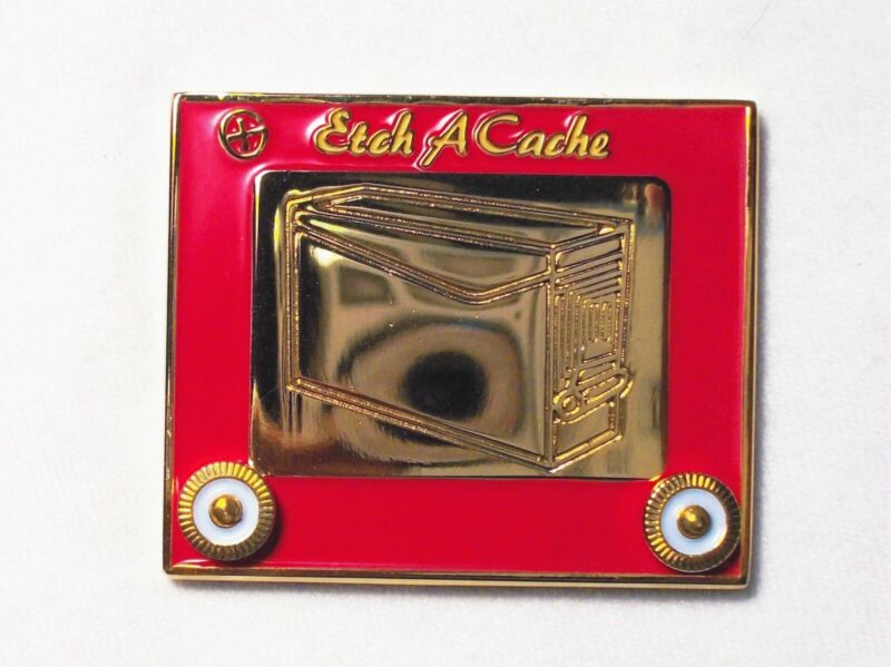 Etch-A-Cache - Polished Gold Finish - New Unactivated Geocoin