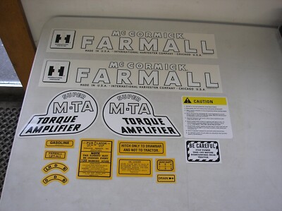 DECAL SET MYLAR FITS IH FARMALL SUPER MTA NEW #23-0791