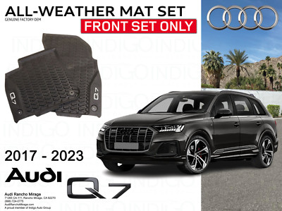Genuine OEM Front Black All-Weather Floor Mat Set For Audi Q7 2017-2023