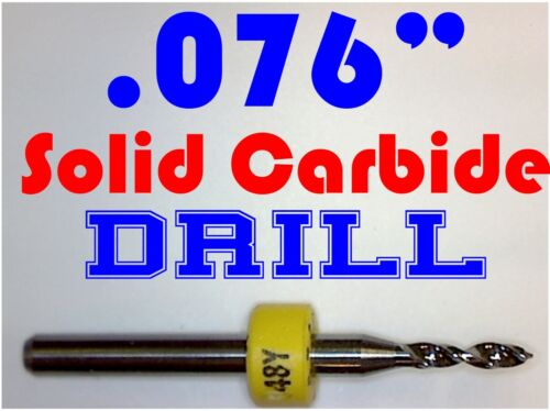 .076" 1.95mm #48  - One Carbide Drill Bit - Models Hobby PCB CNC Dremel R/S