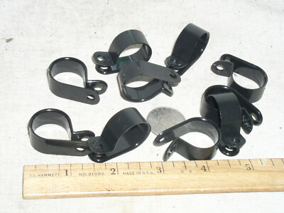 10 BLACK 3/4'' 19MM INCH PLASTIC NYLON LOOP CABLE WIRE TUBE P CLIP P CLAMP USA