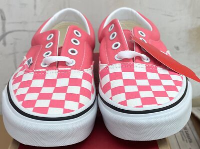 Кроссовки Big Kids Vans Era Checkerboard Strawberry Pink/True White