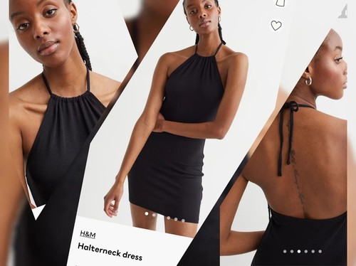H M Halter Neck Dress Size L Black New With Tag eBay