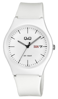 Q&Q Waterproof Unisex Day and Date Resin Band Analog Quartz Fashion Watch