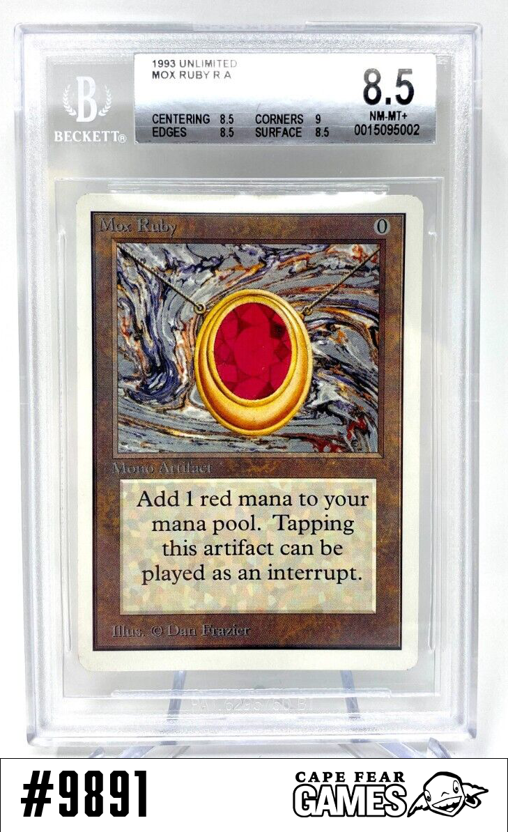MTG Mox Ruby - Unlimited - BGS 8.5 - #9891, NM-Mint, English MTG Mox Ruby - Unlimited - BGS 8.5 - #9891, NM-Mint, English