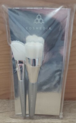 Cosmedix 2 Brush Set - 1 Cleansing + 1 Dual Sided Silicone Mask Applicator NEW