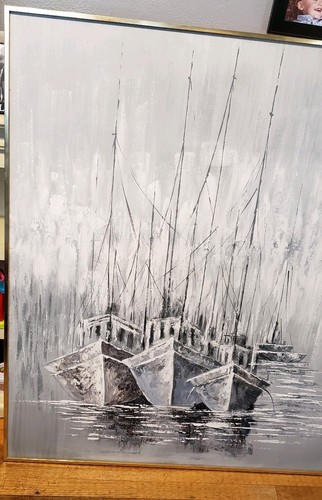 AWSOME LEE REYNOLDS  Large OIL PAINTING ON CANVAS Ship SEASCAPE 60