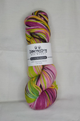 Dancing Dog Dye Works Yarn-1 Hank Self Striping-Raspberry-sku 3771