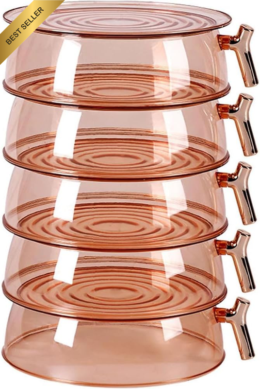 5-Layer Insulated Food Cover, Transparent Stackable Kitchen Food Cover for Dinin