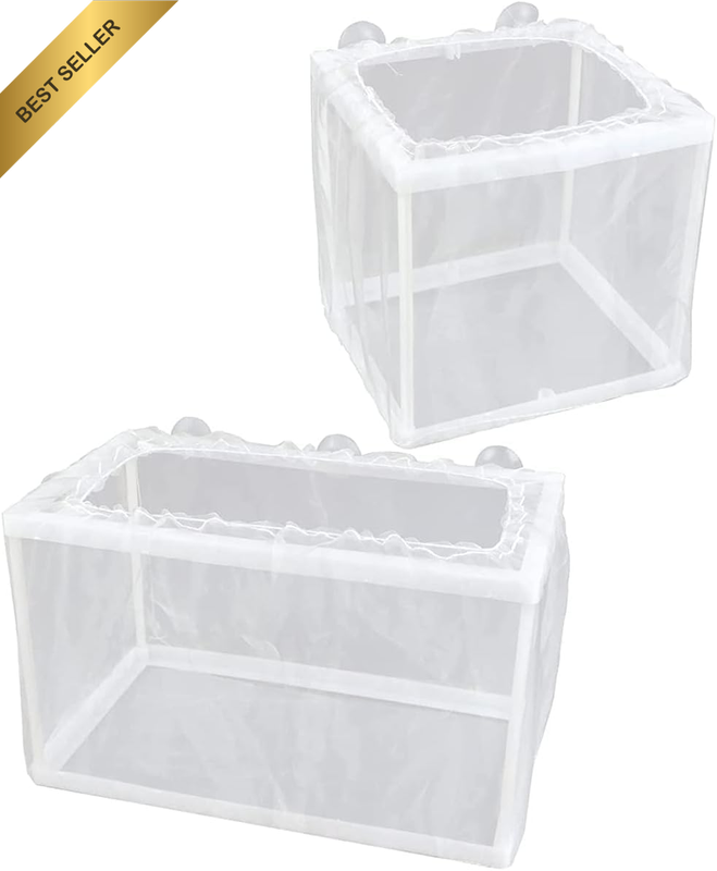 2 Pcs Fish Tank Breeder Net,Plastic Frame Hatching Box,Fish Tank Breeder Net Aqu