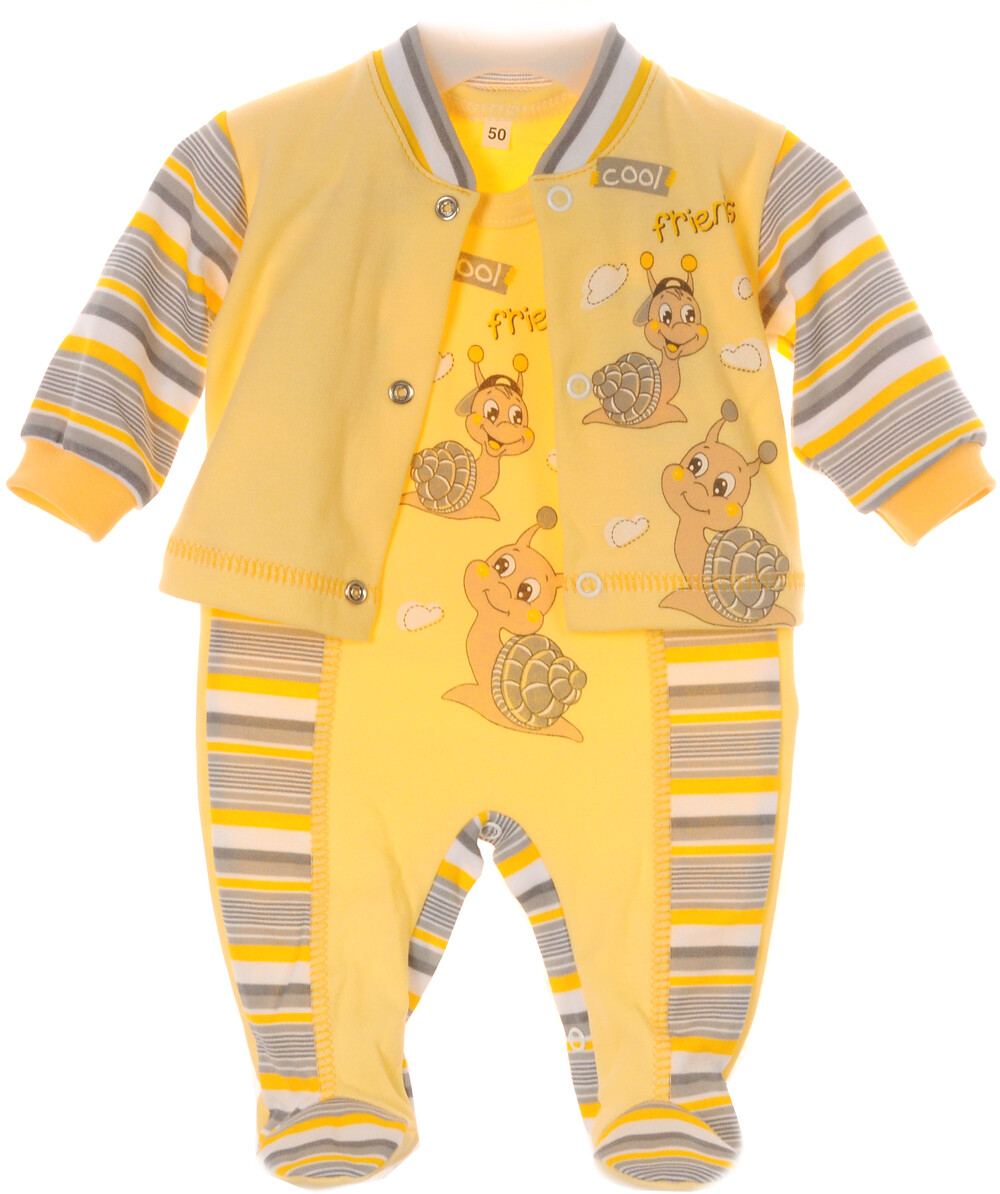 La Bortini Strampler Set 50 56 62 68 Erstlingsset J/äckchen gelb Unisex Anzug