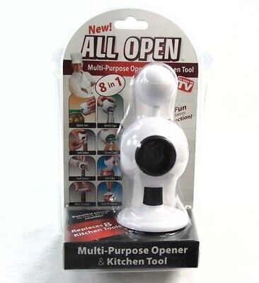 All Open 8 in 1 Multi-purpose Opener & Kitchen Tool (White) NEW Best Gift (Best Tool Gift Ideas)