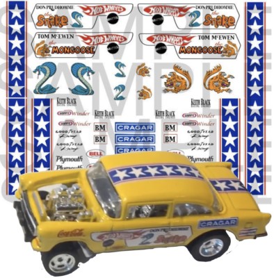 Snake and Mongoose 1:64 WATER-SLIDE DECALS FOR HOT WHEELS, MATCHBOX, SLOT CAR: