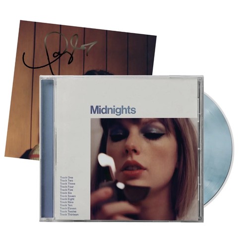 Taylor Swift The Manastory サイン入りCD SIGNED Taylor Swift Midnights Moonstone Blue CD with Hand
