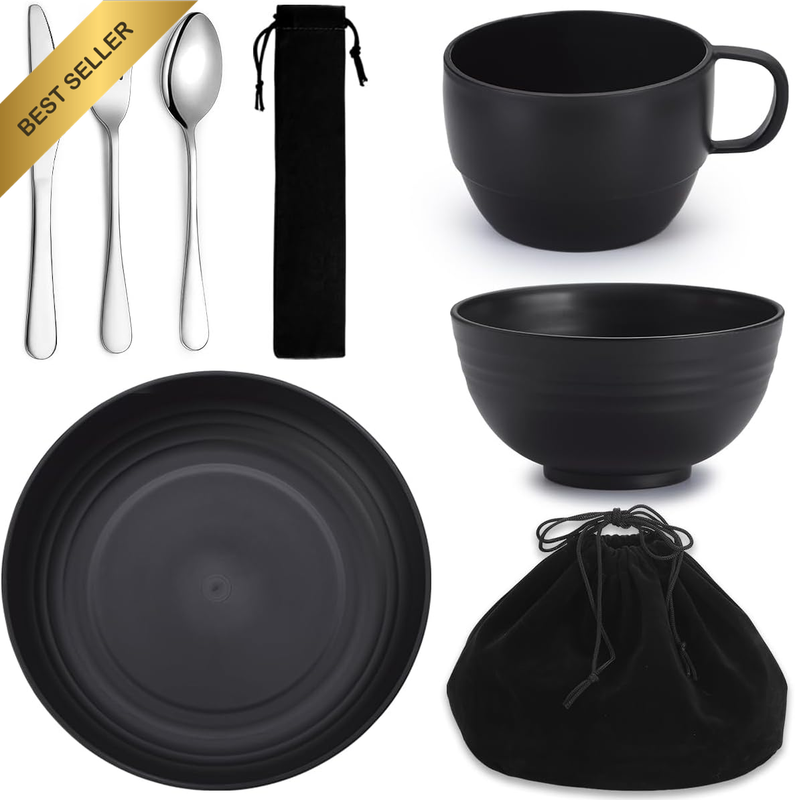 Camping Mess Kits, Camping Silverware Set Spoons Forks Knives, Camping Essential