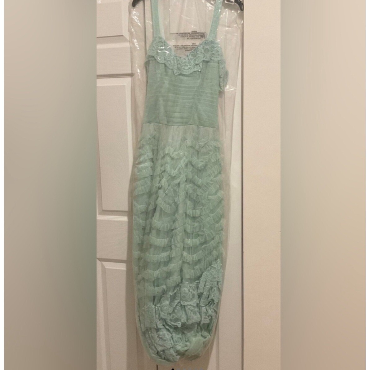 Pre-owned Loveshackfancy Sharelle Gown Mint Blue Sz 2 Retail 895