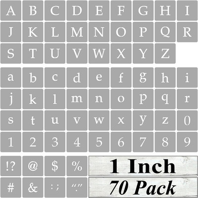 1 Inch Alphabet Letter Stencils for Painting  70 Pack Letter Number Stencil New