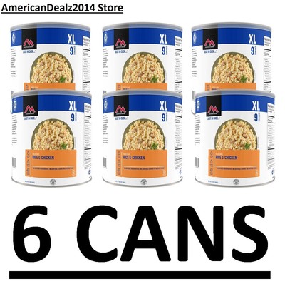6 CANS - Mountain House Freeze Dried Rice & Chicken (54 Total Servings)