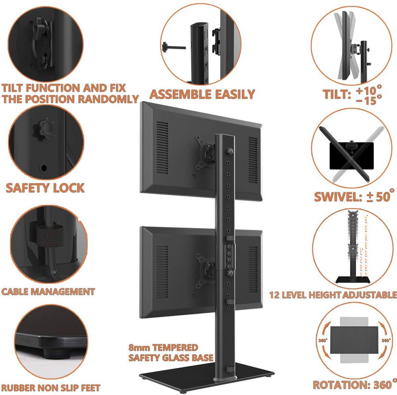 Купить Крепление dual monitor stand vertical stack screen free-standing ...