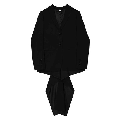 Pre-owned Burberry Exaggerated Panel Detail Wool Tailored Jacket In Black