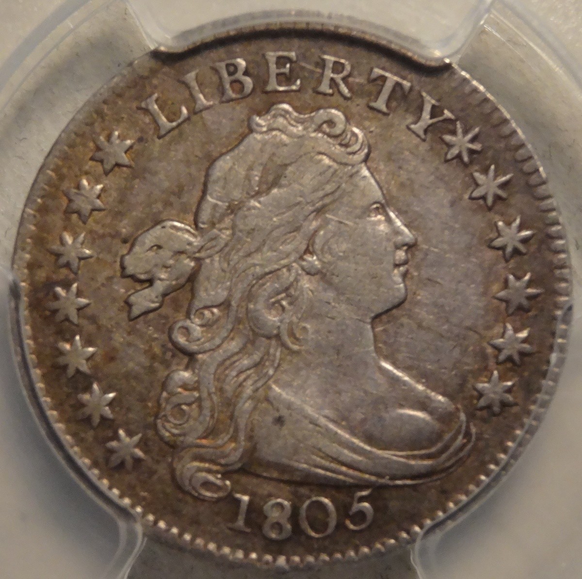 1805 Draped Bust Silver Dime, 4 Berries, PCGS XF45, Certified, Slabbed, RARE