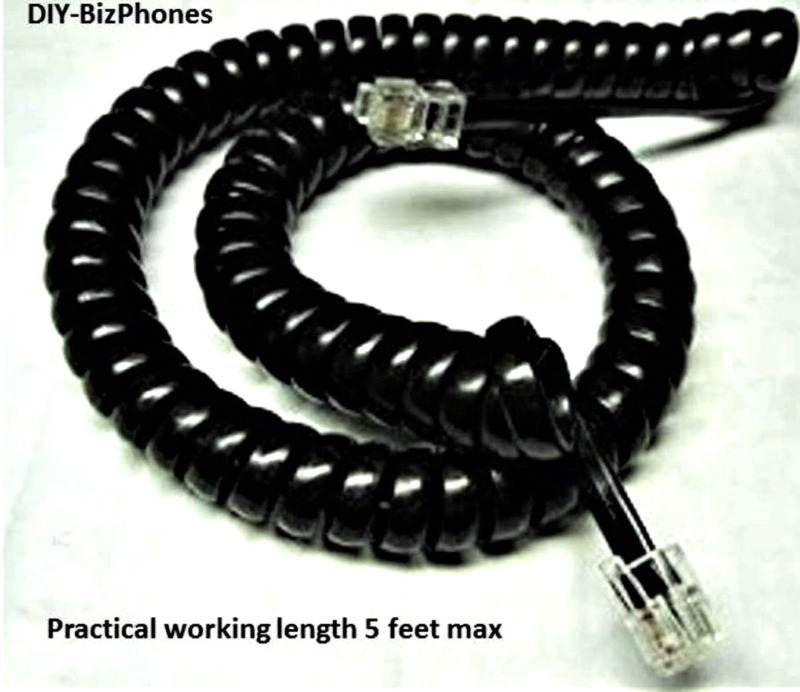 Rca Black Handset Cord 2 4 Line Visys Phone 25423 25424 25425 Curly Receiver 9ft