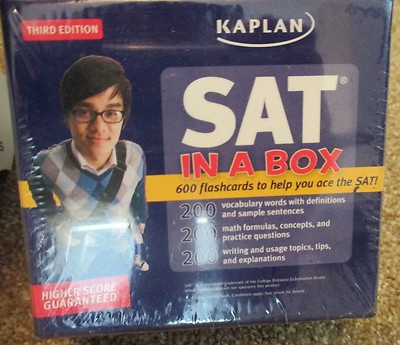SAT In A Box New Sealed Kaplan Third Edition 600 flash cards NEW!!
