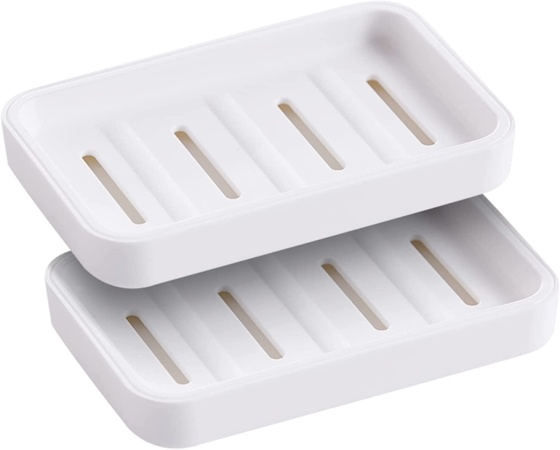 Soap Dish,  2PCS Plastic Soap Holder for Bathroom and Camping Gym Travel, Soap S