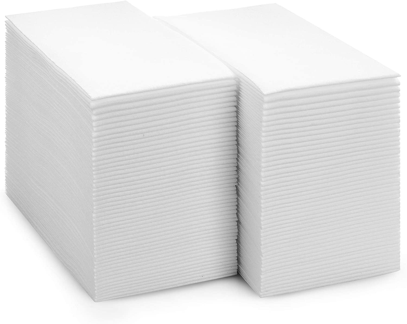 Disposable Bathroom Linen Feel Guest Towels Cloth  White 12" x 17" Pack of 100