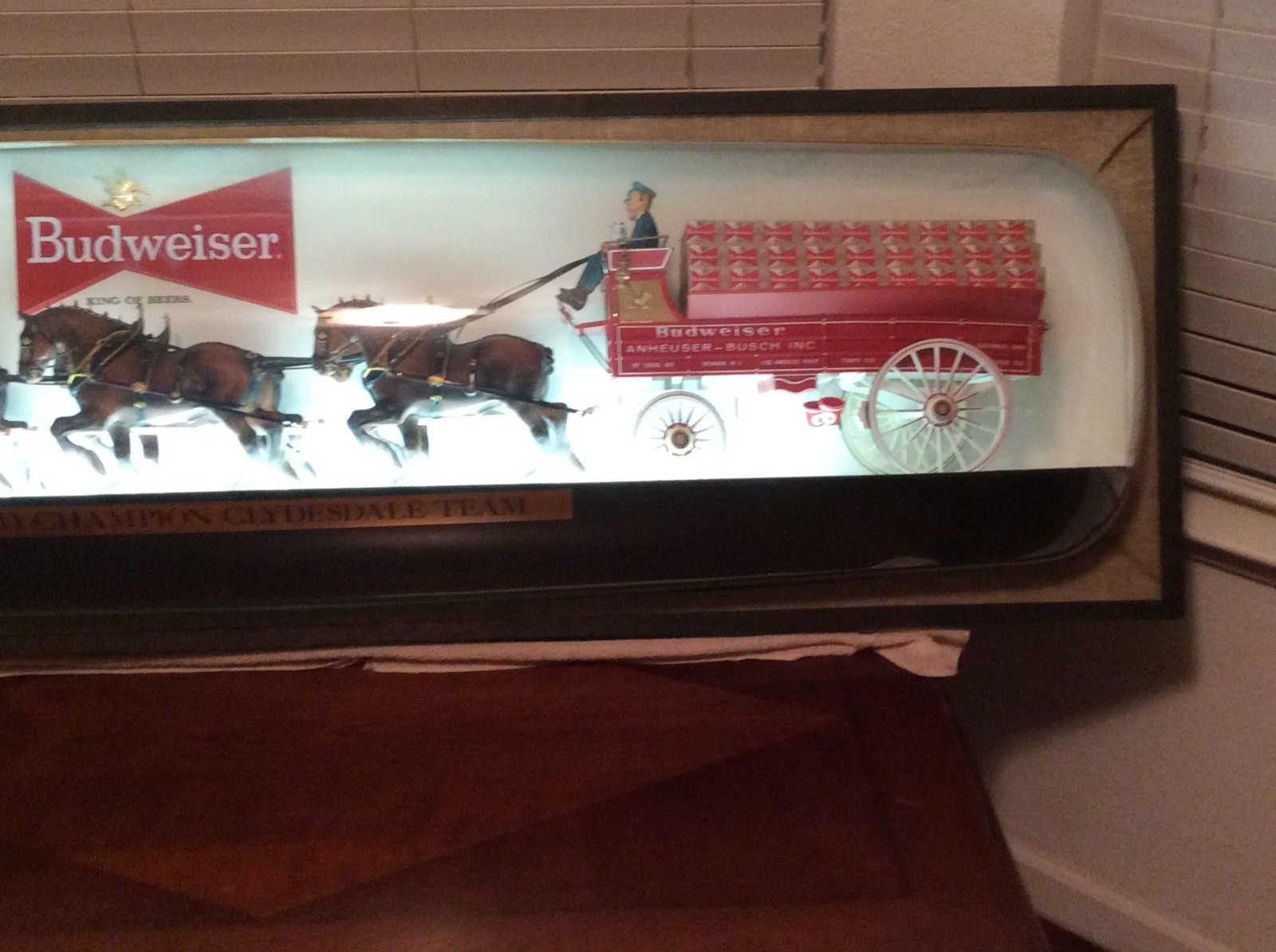 Vintage Budweiser Clydesdale sign