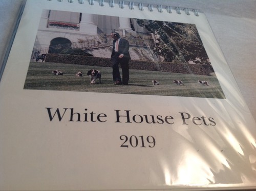 2019 White House PETS CALENDAR + BUSH Toy DOG + CLINTON CAT Plush Pets
