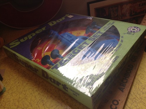 SUPER DART TARGET SET IN ITS ORIGINAL UNOPENED BOX BY PLACO TOYS 1978