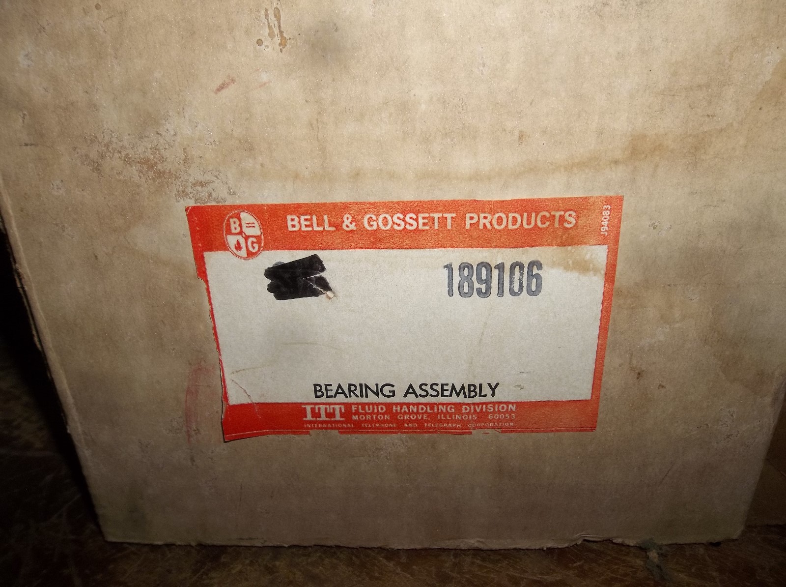 New Bell & Gossett Bearing Assenbly 189106, p77176, 189105, 102206