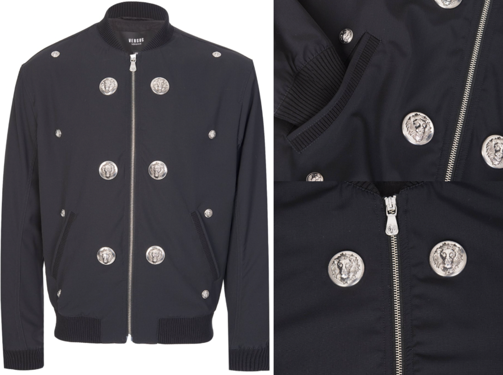 VERSUS VERSACE ヴェルサス 17SSメッシュボンバージャケット44 Versace Versus Deadstock All Over Metal Lion Logo Bomber
