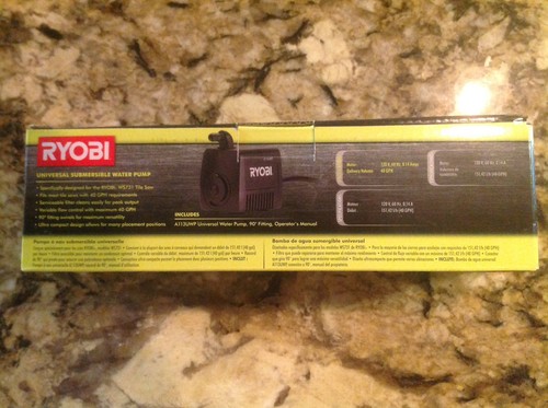 RYOBI UNIVERSAL SUBMERSIBLE WATER PUMP tile saw pump