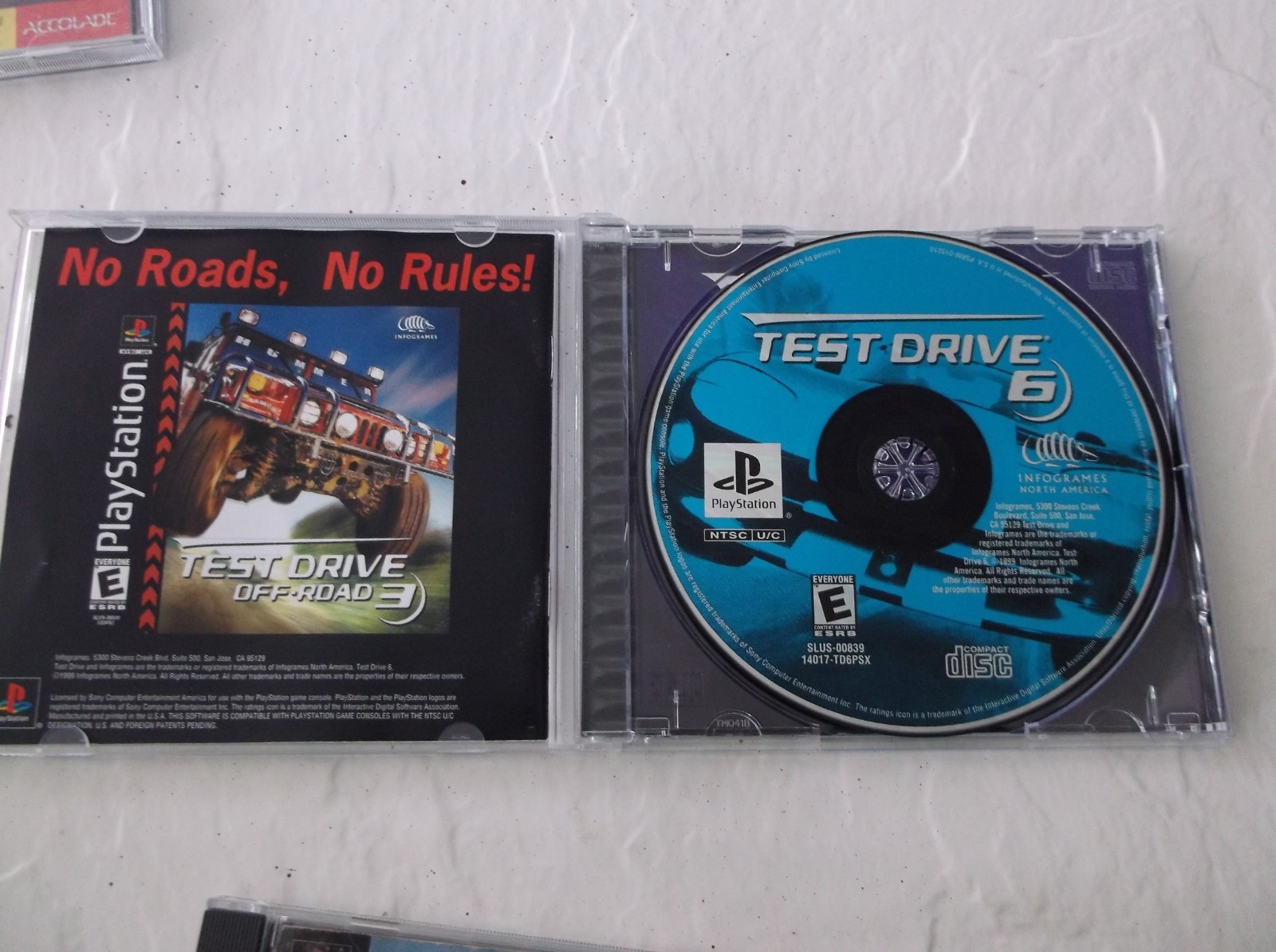 6  PlayStation PS1 Racing/Driving Games: Test Drive 5 & 6, Driver, Drag Racing,