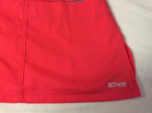 Greys Anatomy Active Scrub Top Coral And Gray Pocketed Size Extra Small