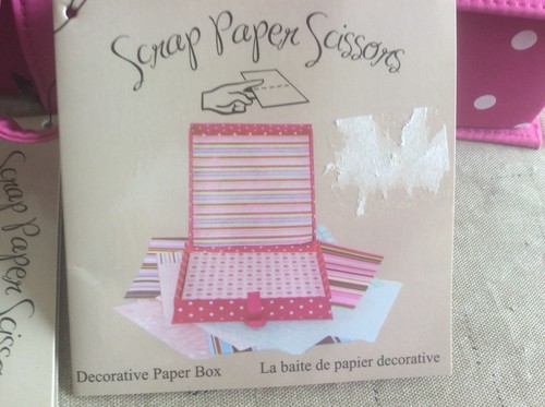 Scrapping Paper Box Holder Pink Dots Scrap Paper Scissors Paper Keeper New Lot 2
