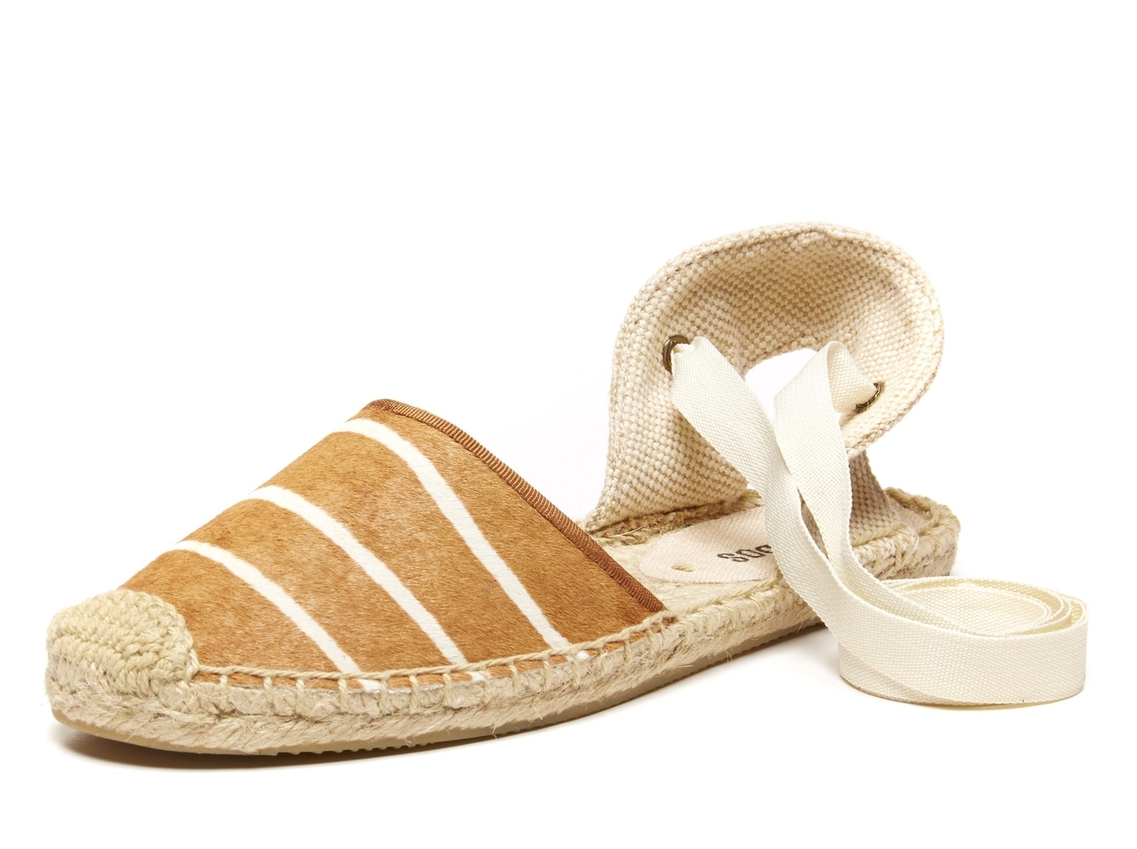 SOLUDOS Womens Nyala Calf Hair Classic Espadrille Flats Sandals Size 8 M