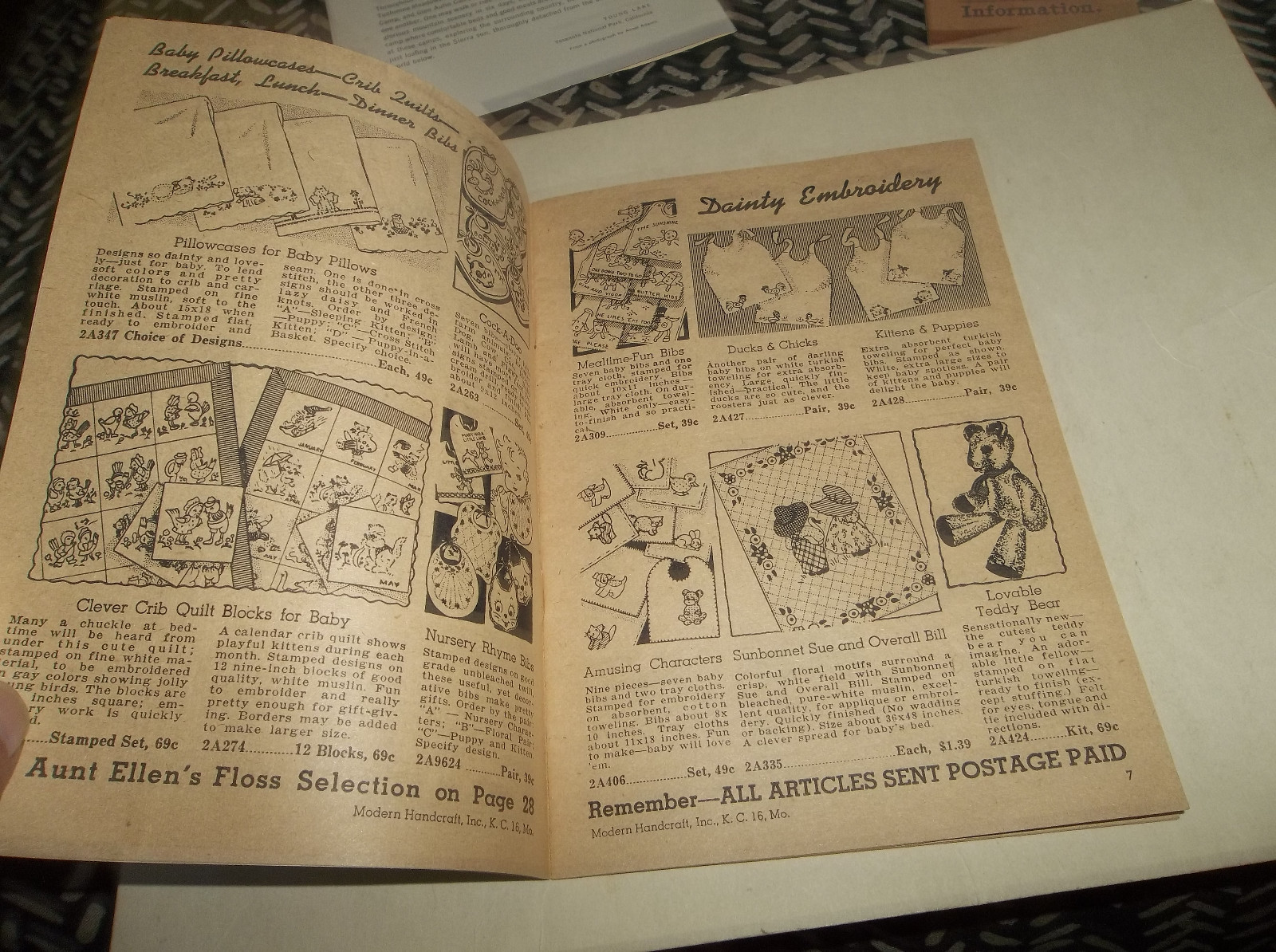 Vtg 1940s Aunt Ellen's Art Needlework Catalog #7 - Modern Handcraft Kansas City