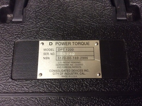 CONSOLIDATED DEVICES POWER TORQUE DPT-1200 RWT ELECTRONIC TORQUE MULTIPLIER -NEW