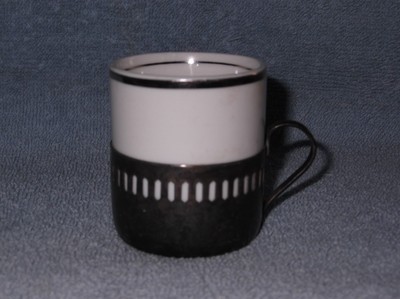 Bellini Brasil Silver Plate Vintage Espresso Cup w/Silver Trim