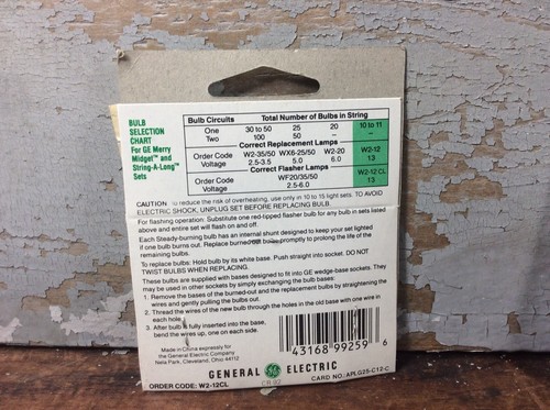 Merry Midget 5 Bulb LIGHT REPLACEMENT SETS X3 Christmas Tree Lite GE Vintage