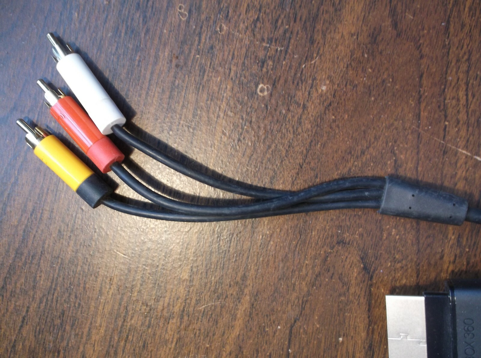 Genuine Microsoft OEM Composite AV Audio Video RCA Cable For Xbox 360 black