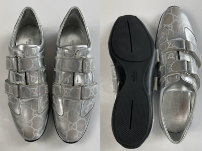 Gucci silver shop trainers