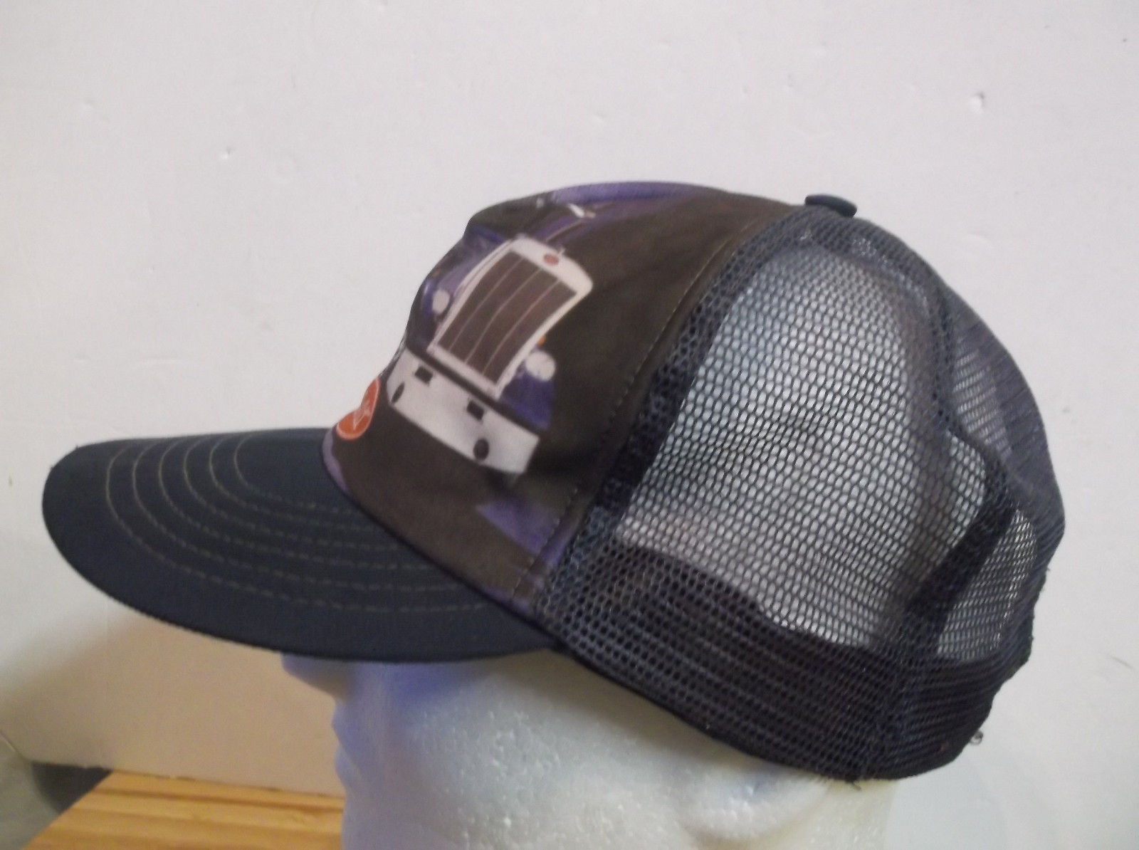Vintage 1980 PETERBILT Trucks SnapBack TRUCKER Mesh HAT Cap Graphic Art Blue