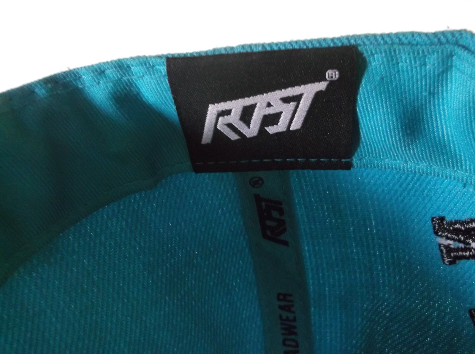 New York New York Snapback Hat Flat Brim Turquoise/ Blue