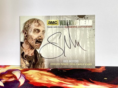 The Walking Dead Cryptozoic S4 Greg Nicotero Auto Silver Foil Parallel 1/75  
